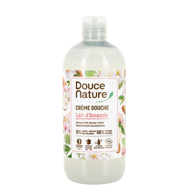 Gel de dus natural certificat bio 500ml - cu lapte de migdale